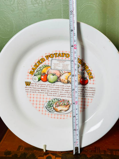 Vintage Baked Potato Recipe Serving Plate Oven Safe– 25cm