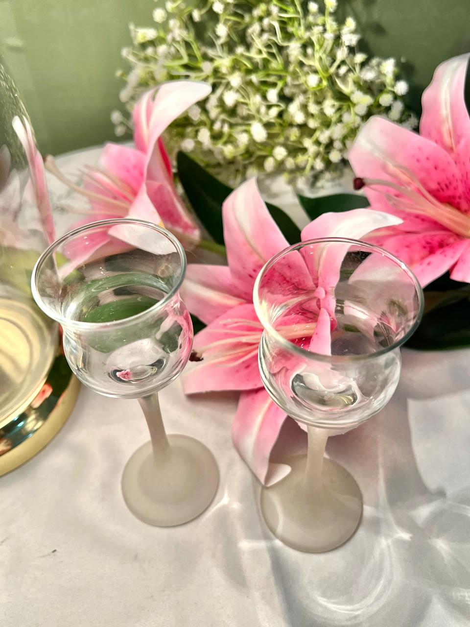Crystal Cordial Stemware Candle Stand Set of 2 16 cm