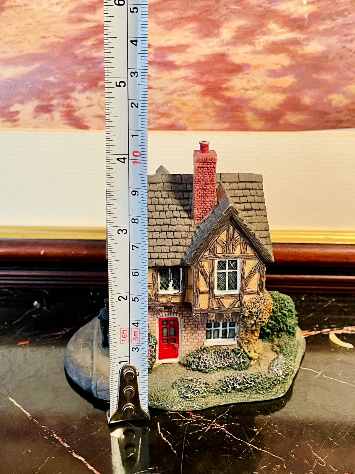 Miniature Tudor-Style Cottage House – Collectible Handcrafted Figurine