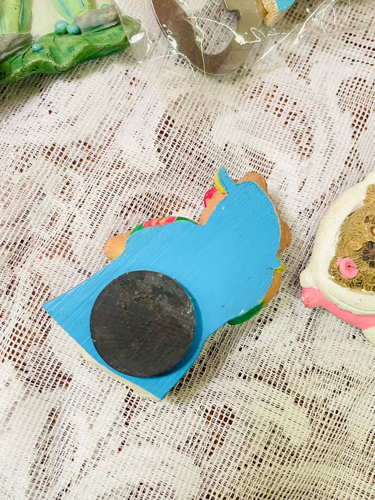 Vintage Teddy Bear Figurine Fridge Magnets – Cute Set of 3