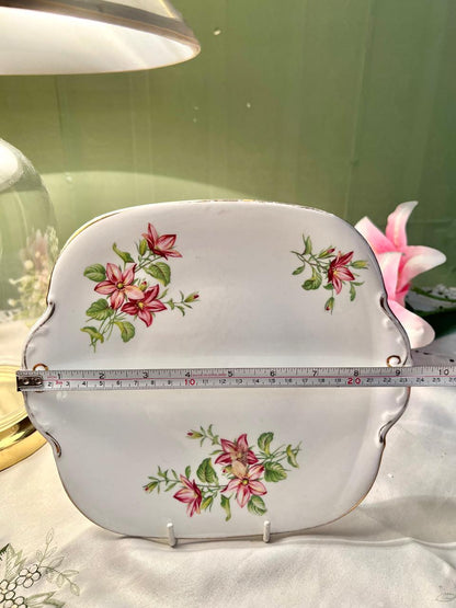 Windsor Pink Floral Bone China Cake Plater – 9 Inch