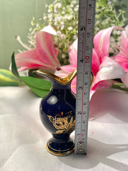 Vintage Navy & Gold Miniature Jug Approx. 9 cm