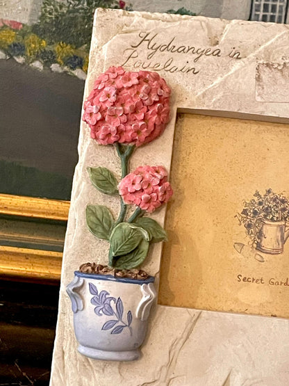 Vintage Floral Photo Frame - “Hydrangea in Porcelain Auricule”