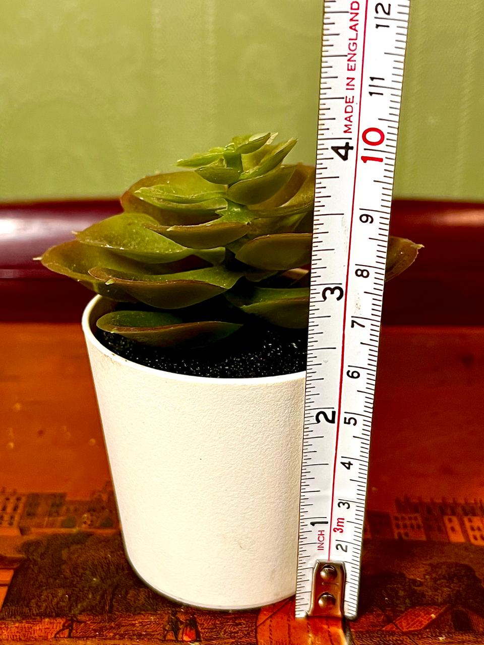 Mini Faux Succulent in White Pot | 5 Inch Decorative Planter