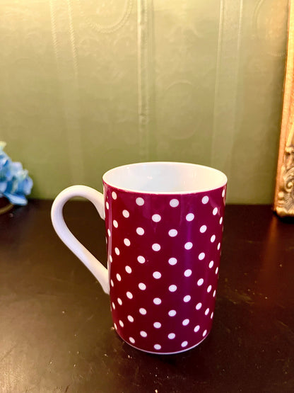 Red Polka Dot Ceramic Mug – White Spot Coffee Cup