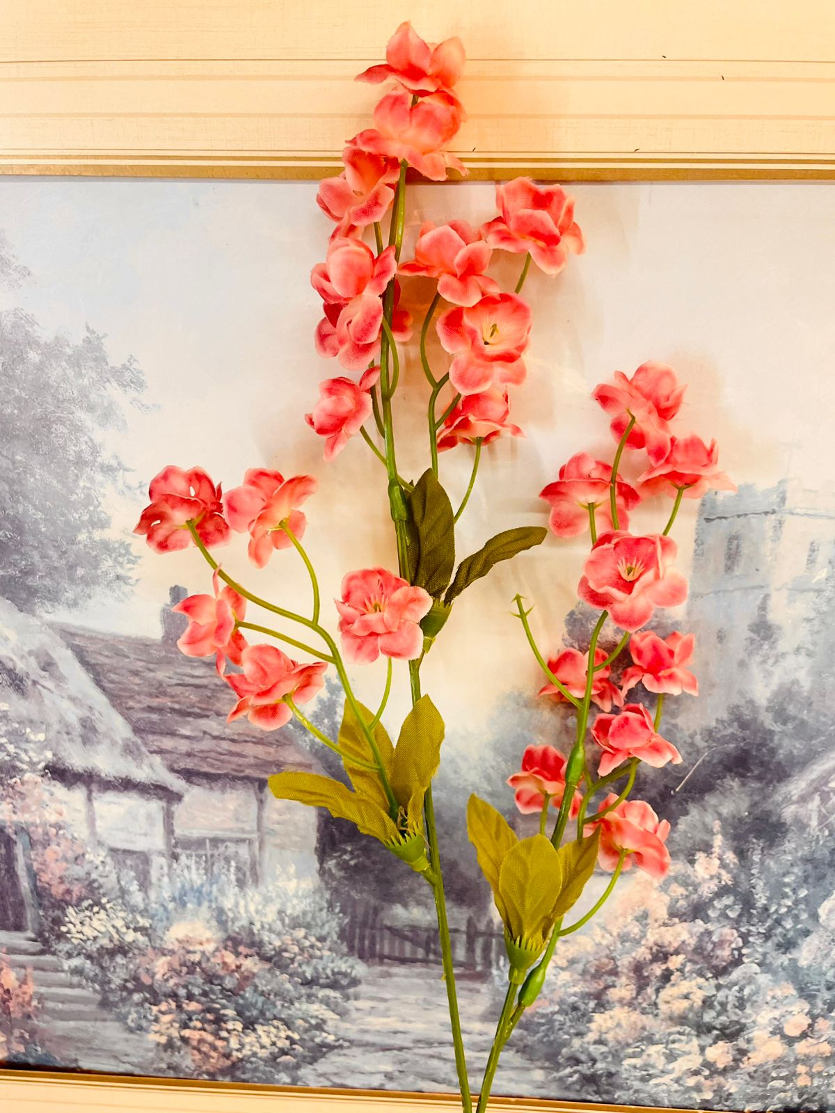 Pink Artificial Blossom Floral Spray 15"