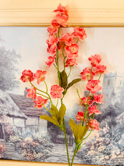 Pink Artificial Blossom Floral Spray 15"