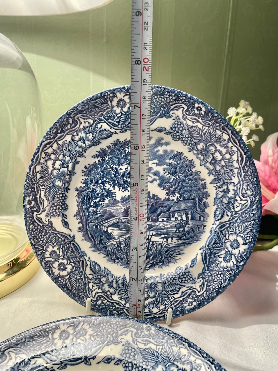 Blue & White British Ironstone 2-Piece decor Plate Set of 2 , 7 in