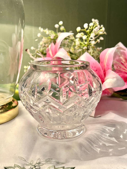 Clear Cut Crystal Round Vase – Approx. 4 Inch