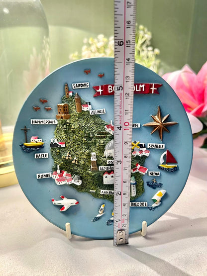 Bornholm Denmark Relief Map Wall Plate – 6 Inch