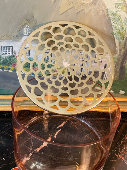 Large Modern Glass Storage Jar with Gold Cutwork Lid – Decorative & Functional