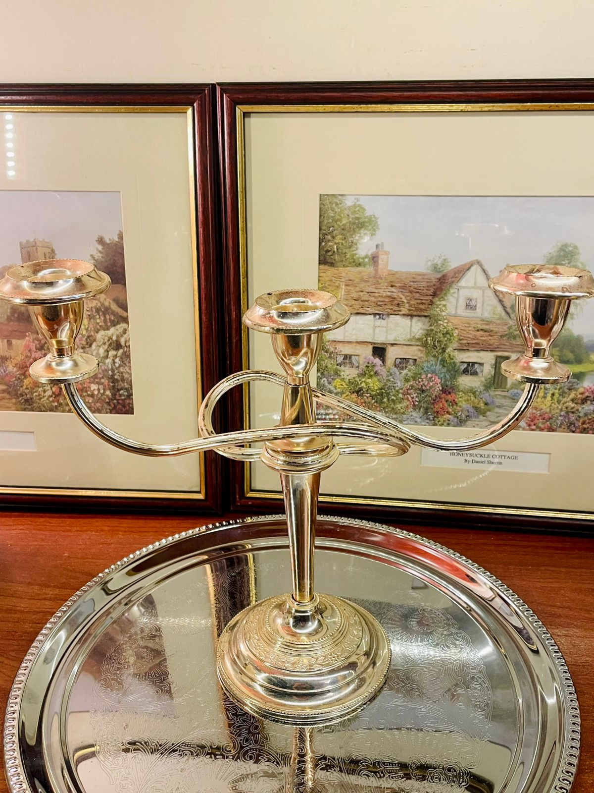 Vintage Candelabra, Silver Candle Holder, 3 Arm Candle Holder, Table Centrepiece, Vintage Home Decor, Elegant Decor, Silver Decor, Wedding Decor, Taper Candle Holder, Classic Candle Stand, Antique Style Decor