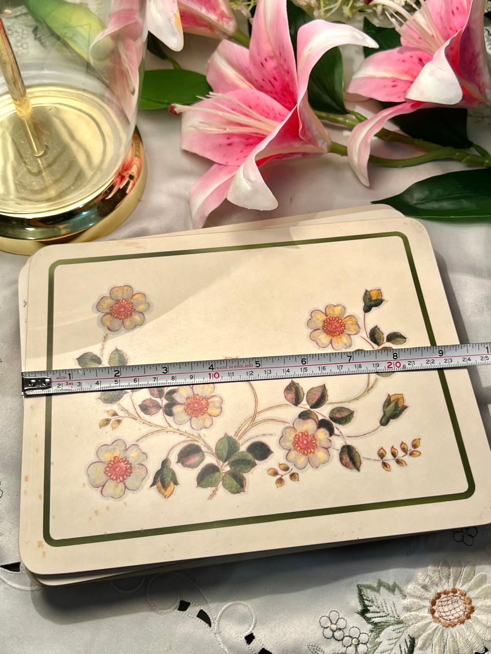 Vintage Marks & Spencer "Autumn Leaves" cork-backed  Placemats Set of 6 Approx. 25 cm