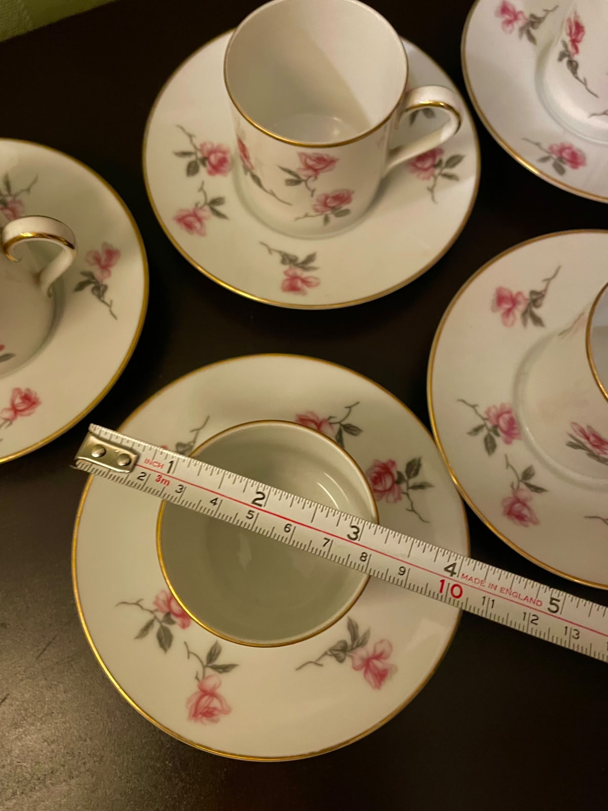Vintage noritake China Rose Coffeecup & Saucer Set of 5