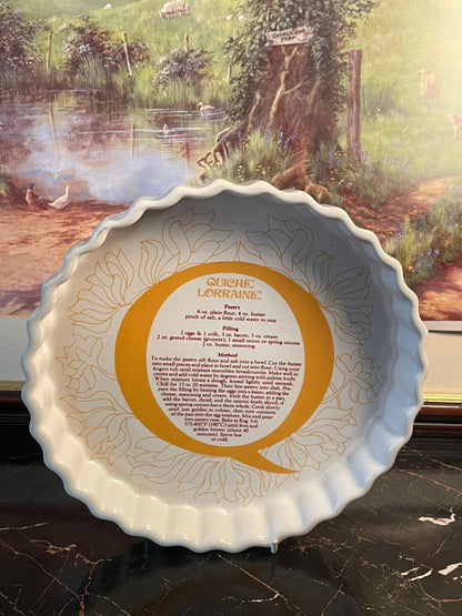 Vintage Quiche Lorraine Recipe Pie Dish – England