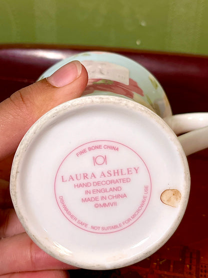 Laura Ashley Floral Fine Bone China Mug Pink Green