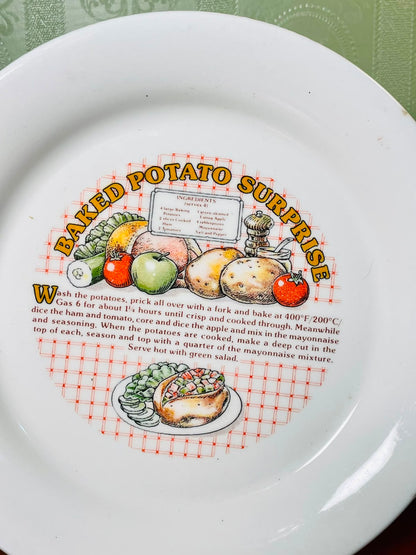 Vintage Baked Potato Recipe Serving Plate Oven Safe– 25cm