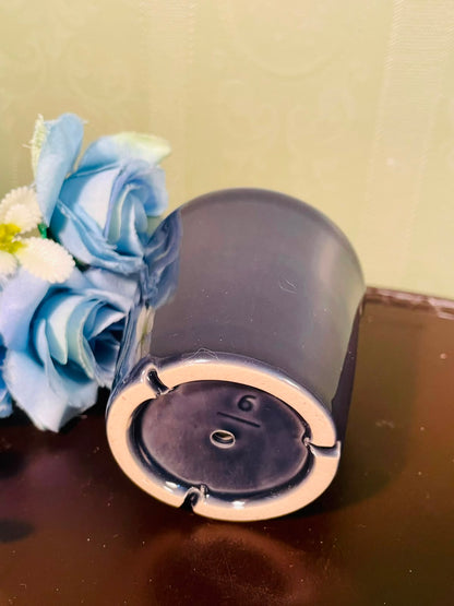 Navy Blue Ceramic Mini Planter – Glossy 3 Inch Pot