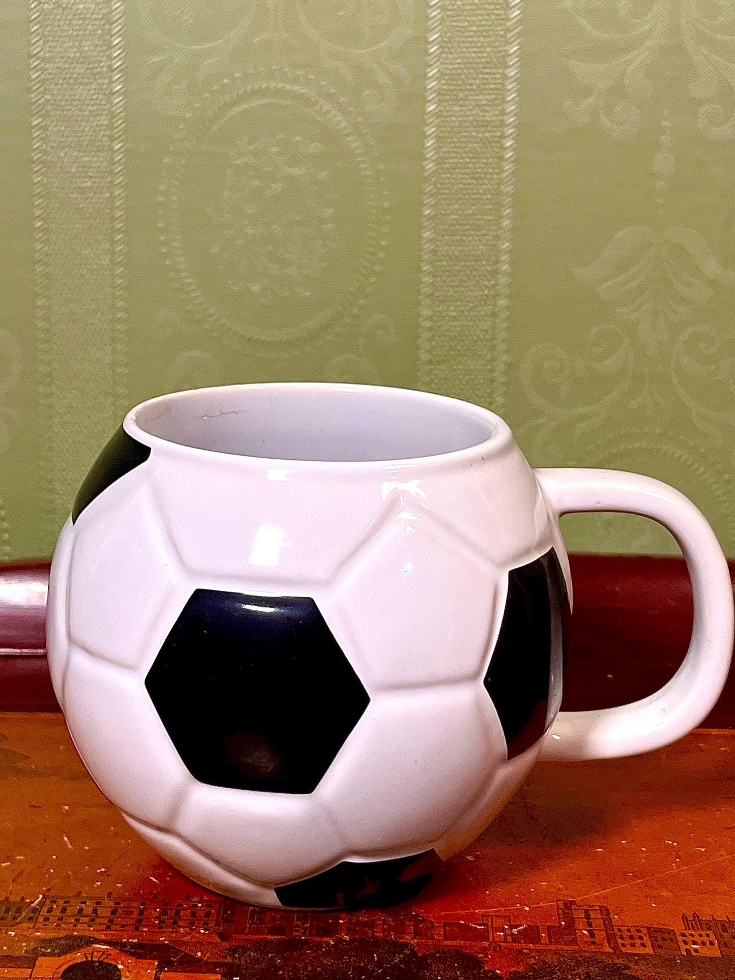 Football Soccer Ball Shaped Ceramic Mug PG Tips 10cm