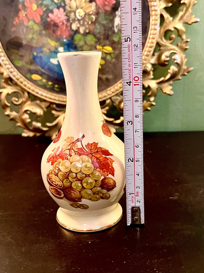 Vintage Royal Worcester Palissy Fruit Bud Vase English Bone China 5 Inch