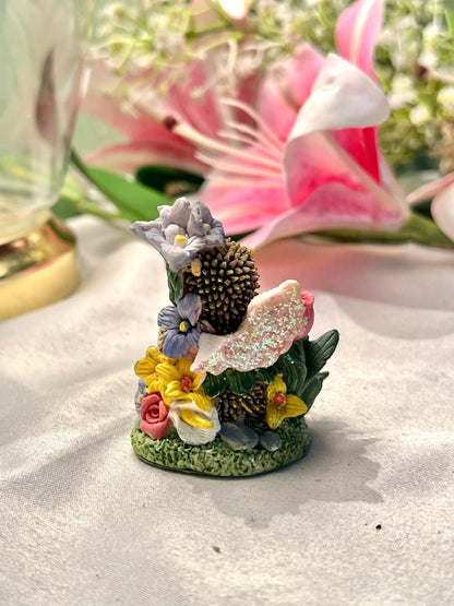 Hedgehog Floral Garden Figurine Multicolour 6cm - 1 Piece