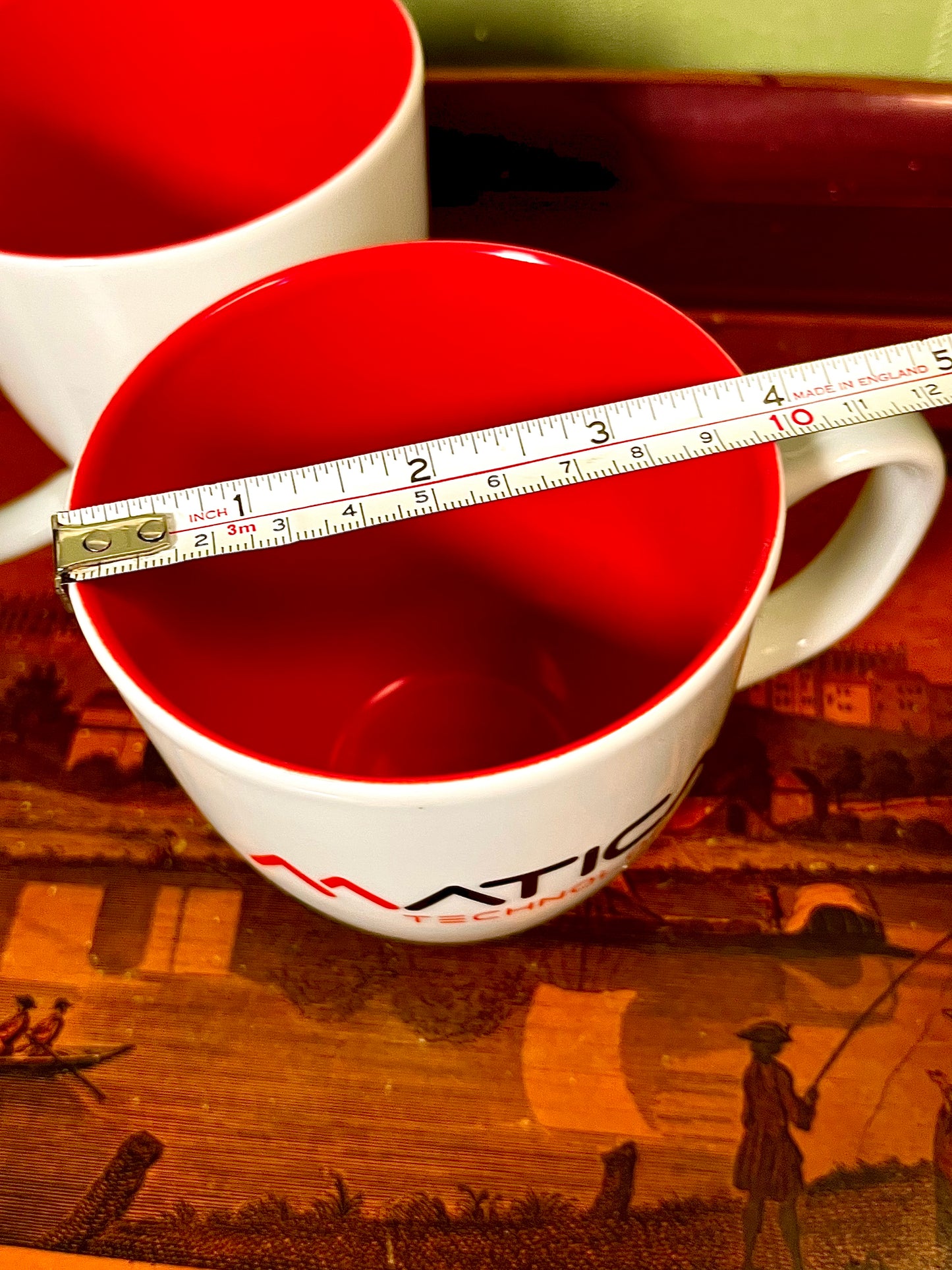 Lerche Matica Technologies Red & White Mugs Set of 2 10cm