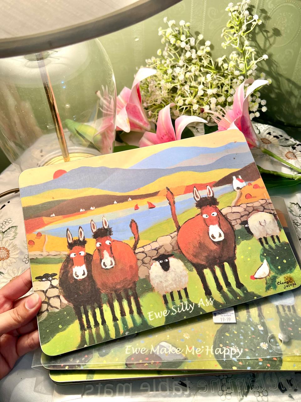 Vintage Ewe Silly Ass Sheep Placemats Set of 6 Approx. 29 cm