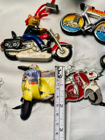 Fridge Magnet 5-Piece Motorcycle & Bicycle Travel Souvenir Decor Set