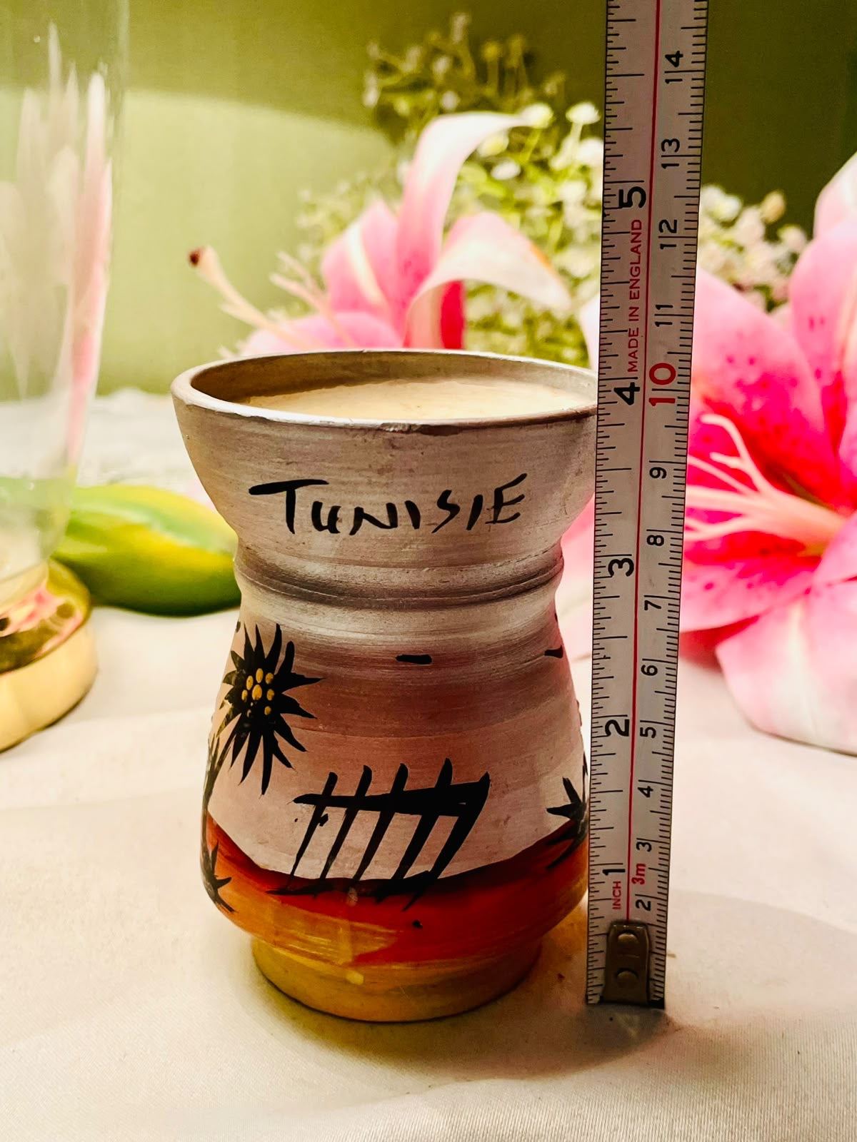 Tunisie Hand-Painted Ceramic Floral  Burner 11cm