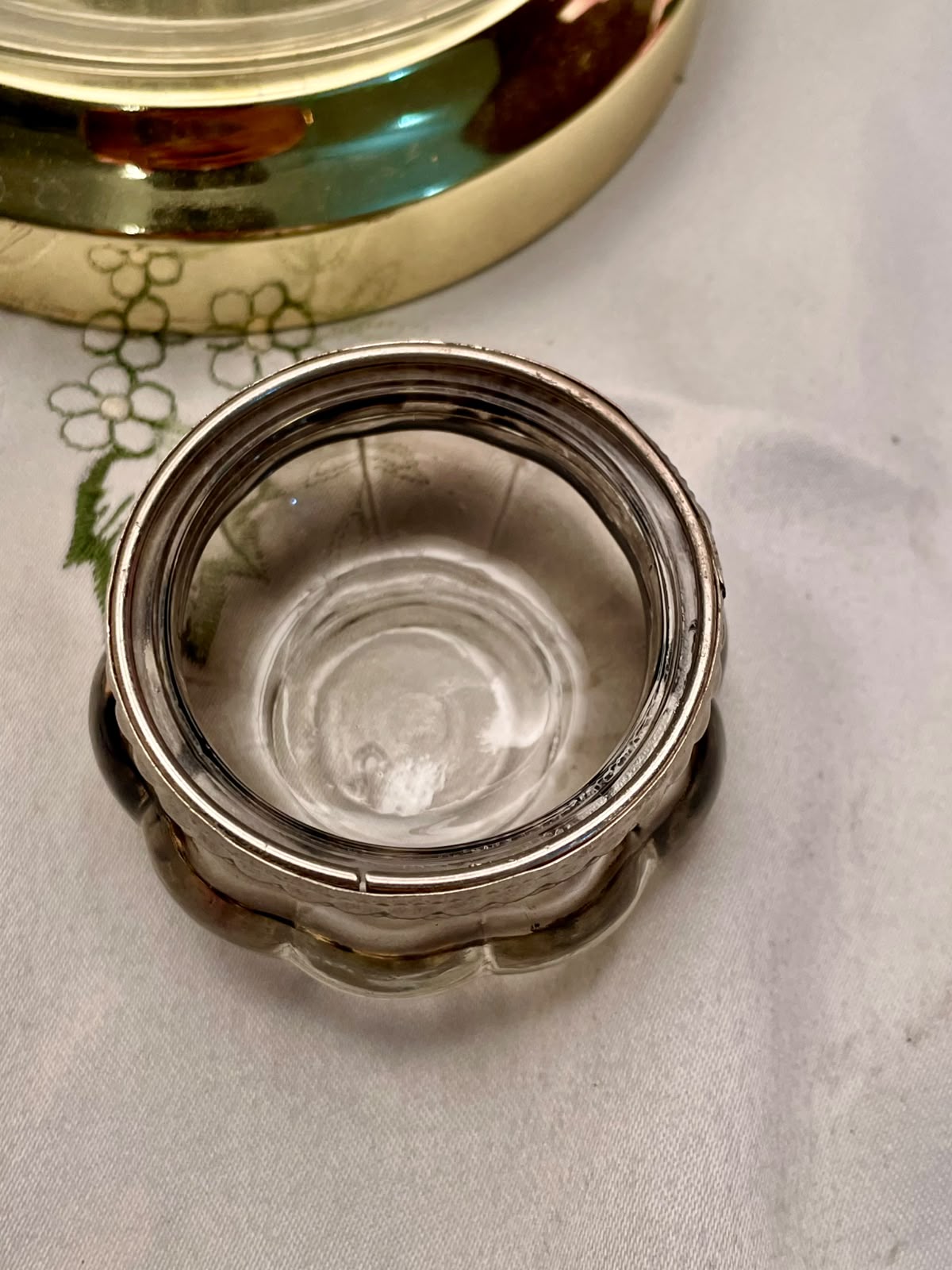 Vintage Silver-Tone Crystal Tealight Holder 6 cm