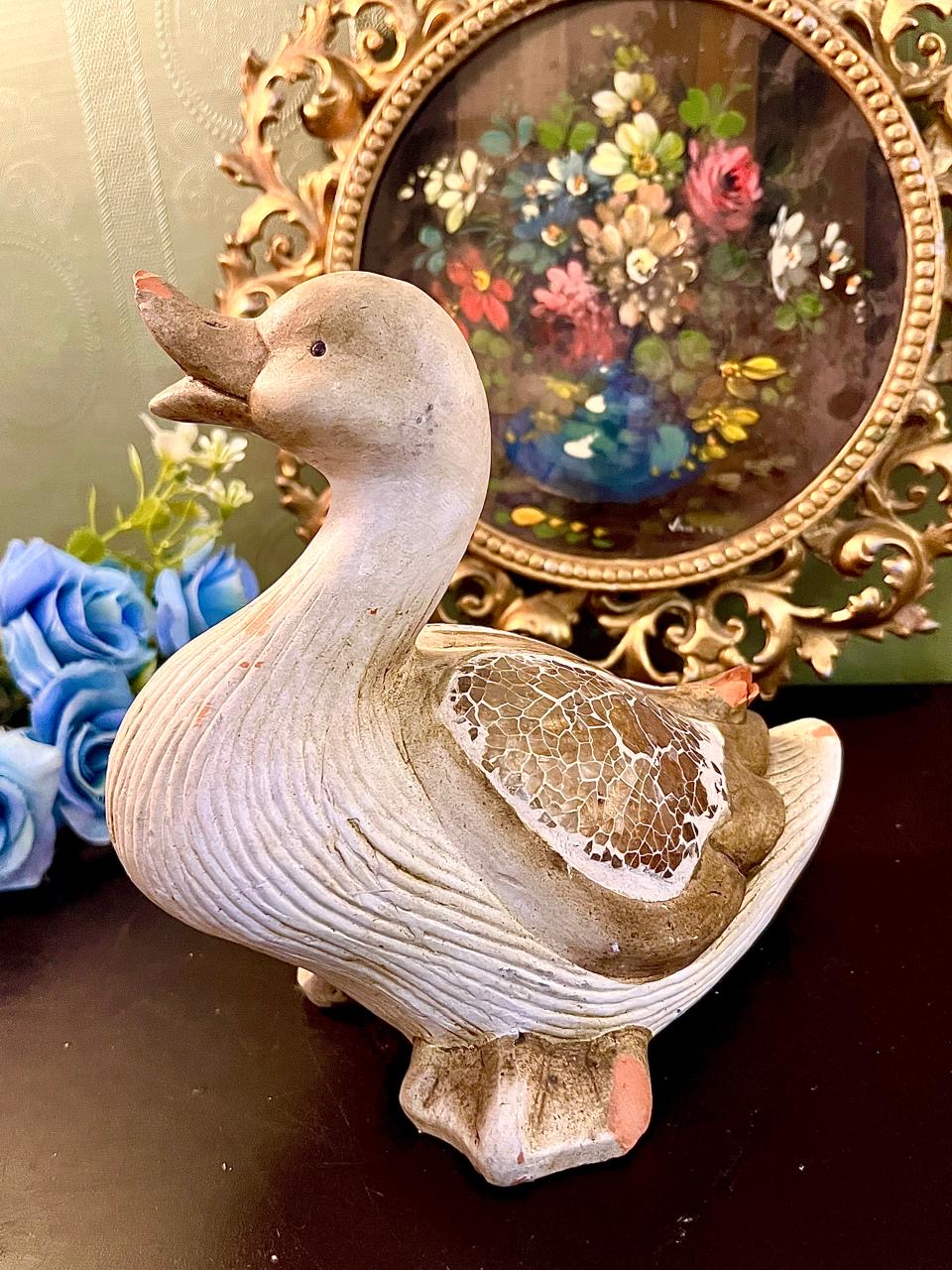 Large Rustic Swan Decorative Figurine