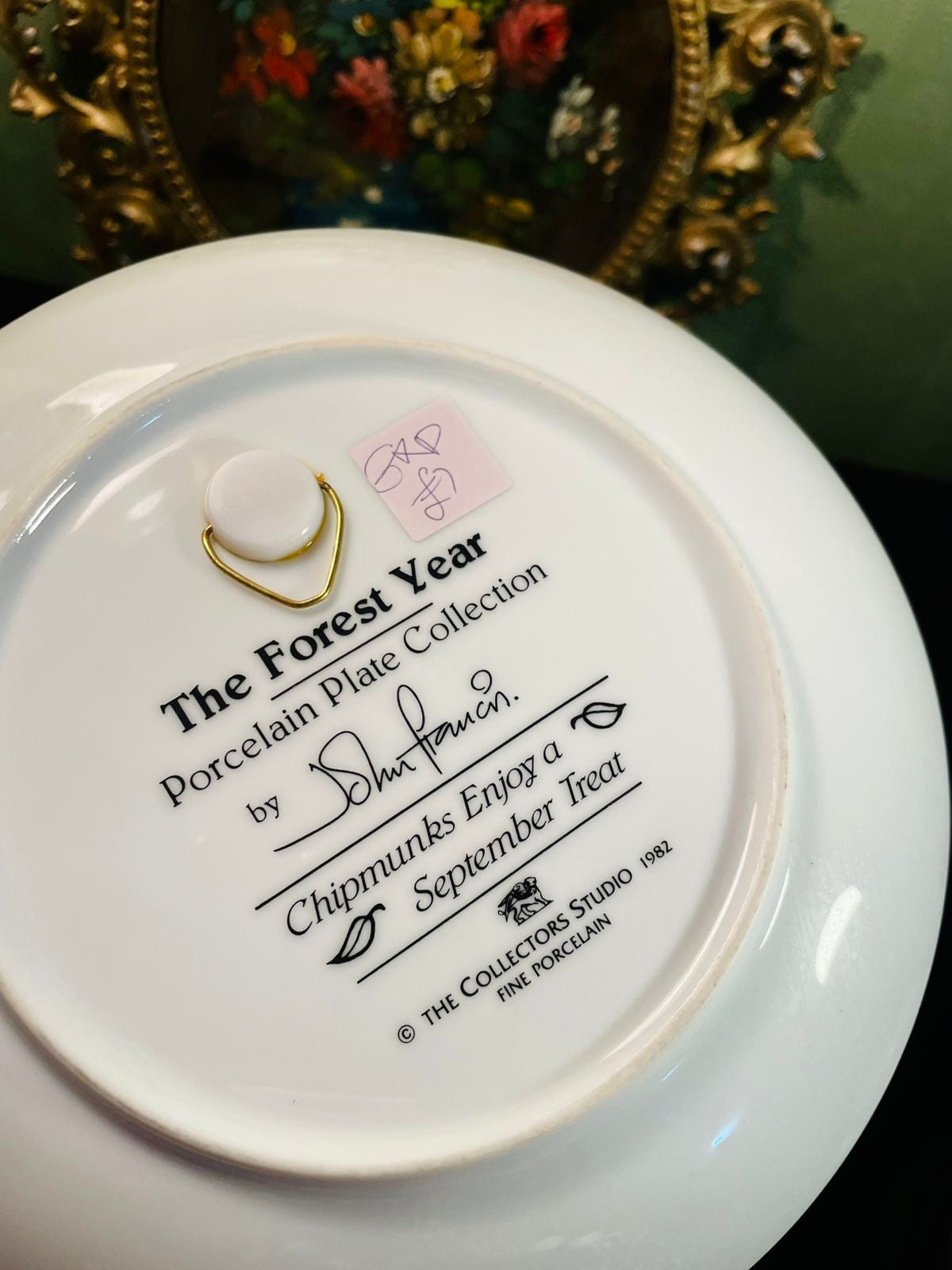 The Forest Year “Chipmunks Enjoy a September Treat” Decorative Plate