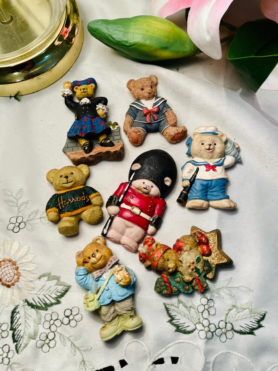 Teddy Bear Decorative Pieces Magnet Set of 7
