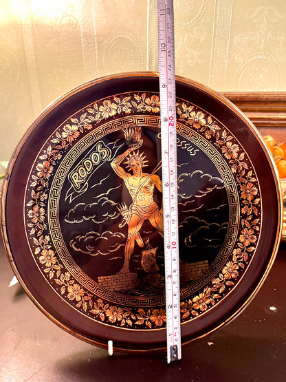 Ibiscus Rhodes 24K Gold Colossus Decorative Plate 9 Inch