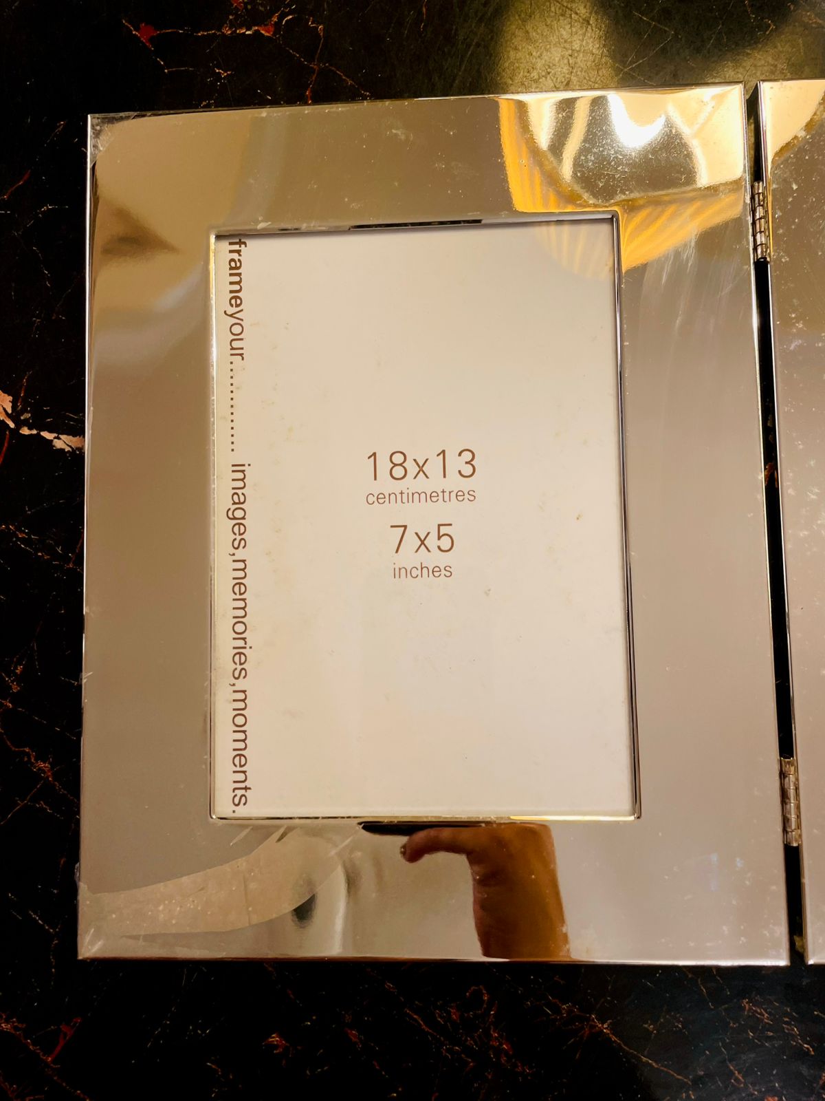 Vintage Gold Double Photo Frame – 7x5 Folding Memory Frame