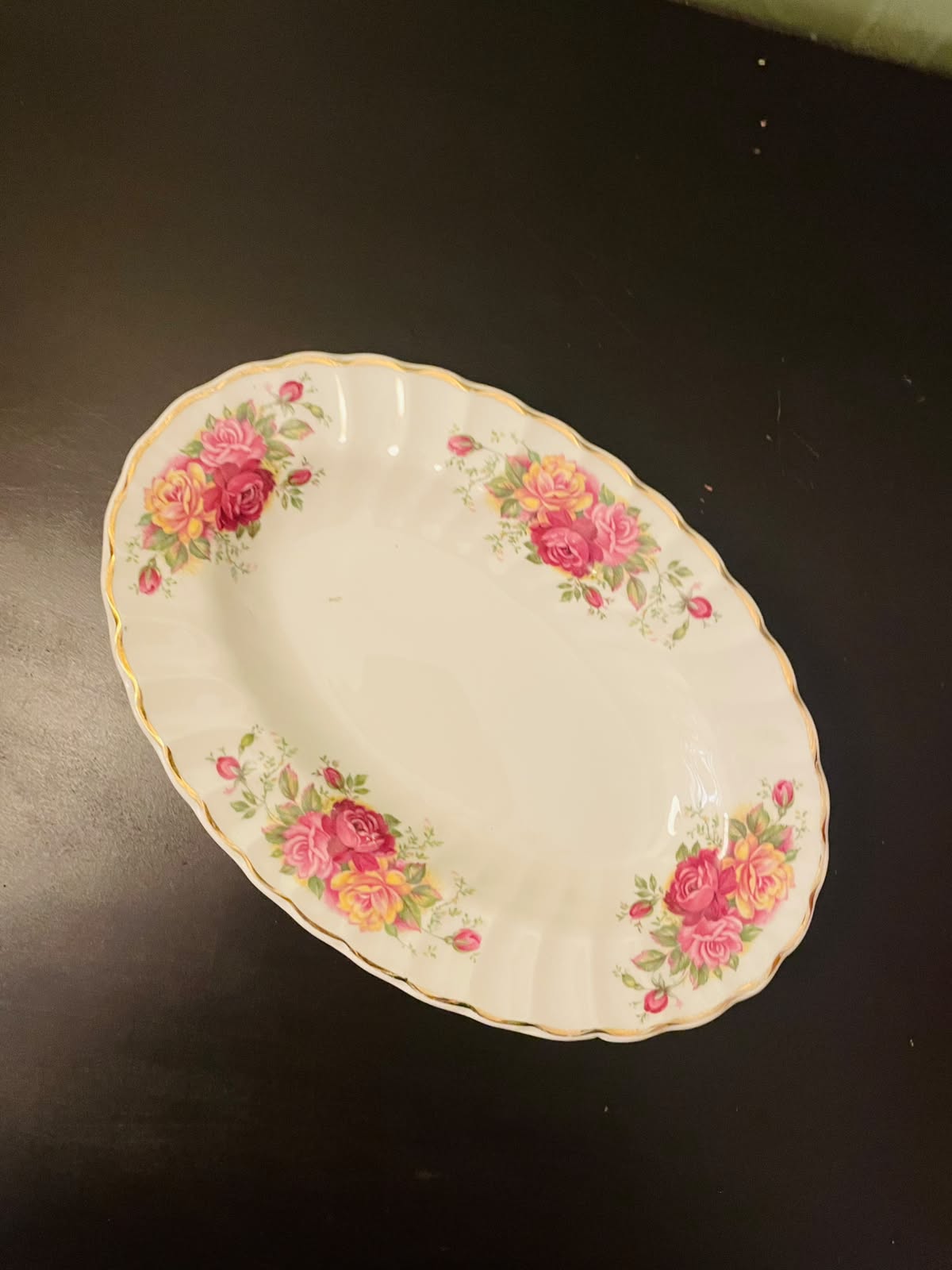 Myott Rose Garden Ironstone Oval Serving Dish
