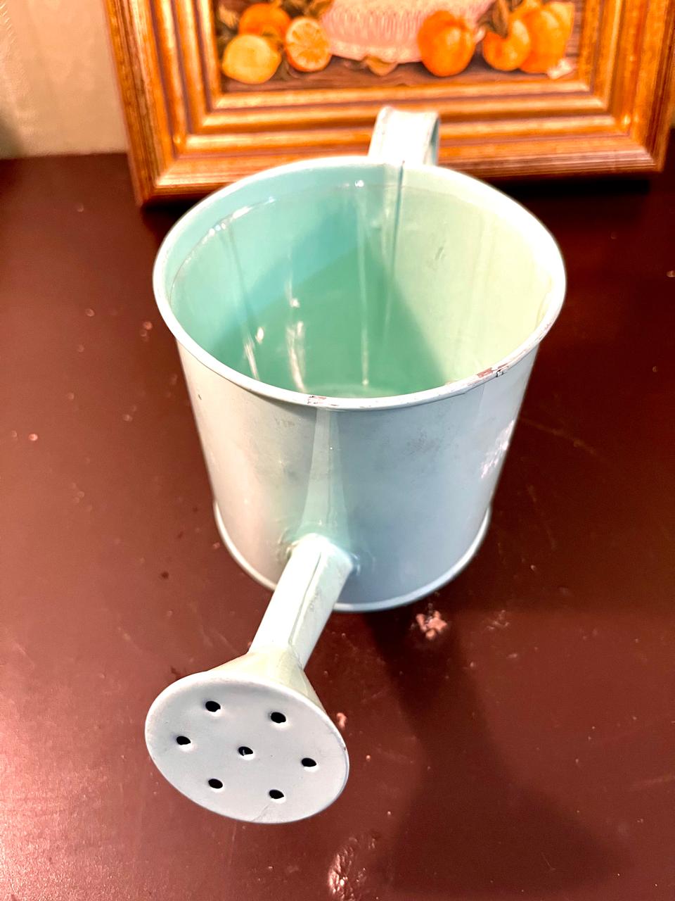 Vintage Mint Green Metal Watering Can – 5 Inch