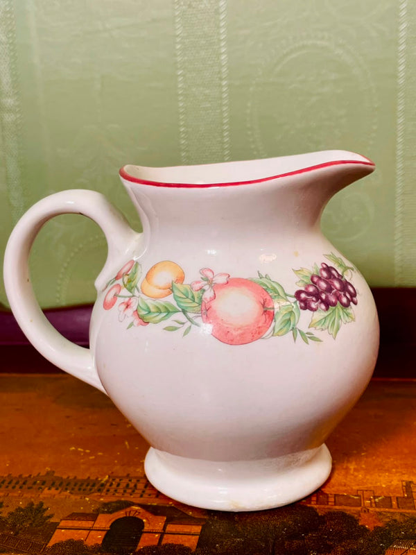 Boots Orchard Fruit Ceramic Jug Made in England Approx. 4.5 Inch