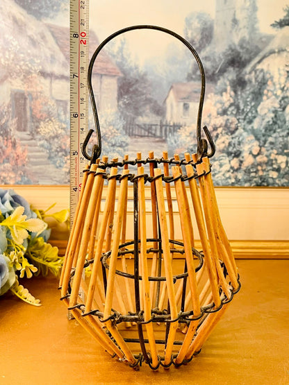 Rustic Wicker Style Candle Holder Lantern