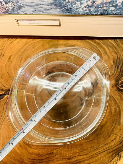 Vintage French Glass Baking Dish Clear Oven Bowl France