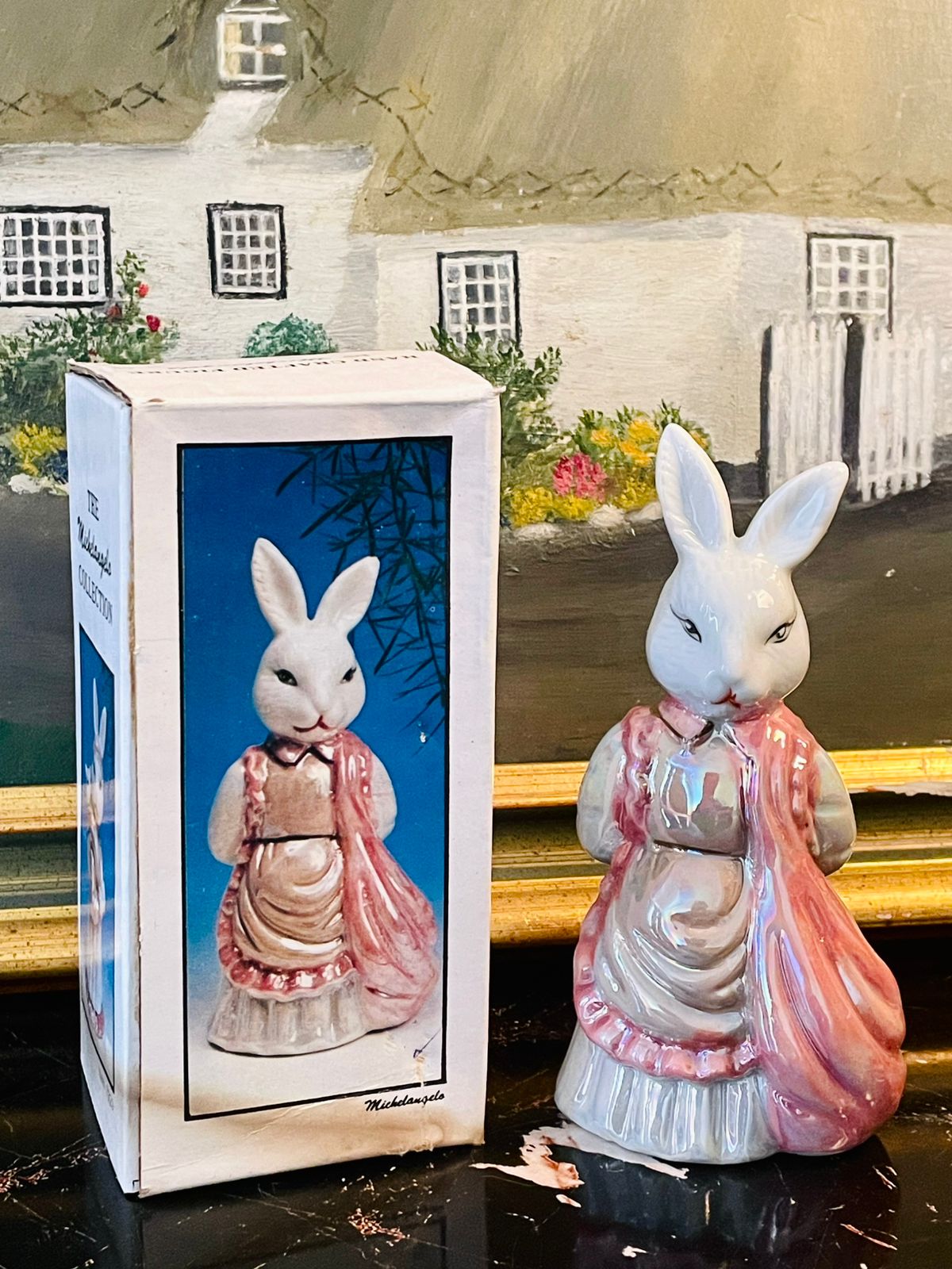 Vintage Michelangelo Bunny Figurine Collection – Ceramic Rabbit Ornaments (Set of Figurines)