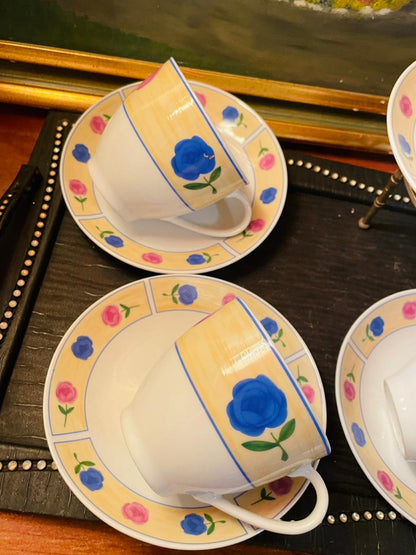 4 Cup Saucers set, Tea Set, (1200/-) Hand painted, England