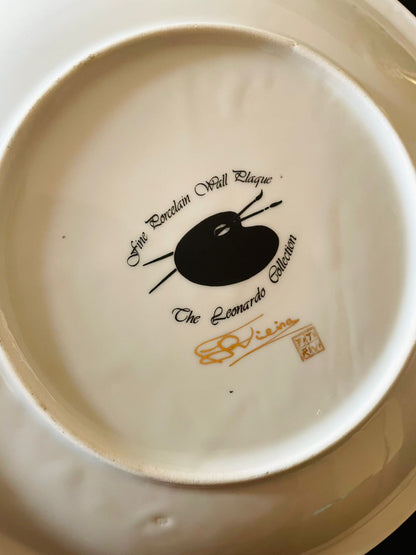 (Rare Find) Floral Wall Decor Plate , Golden Rims, 9 inches, England