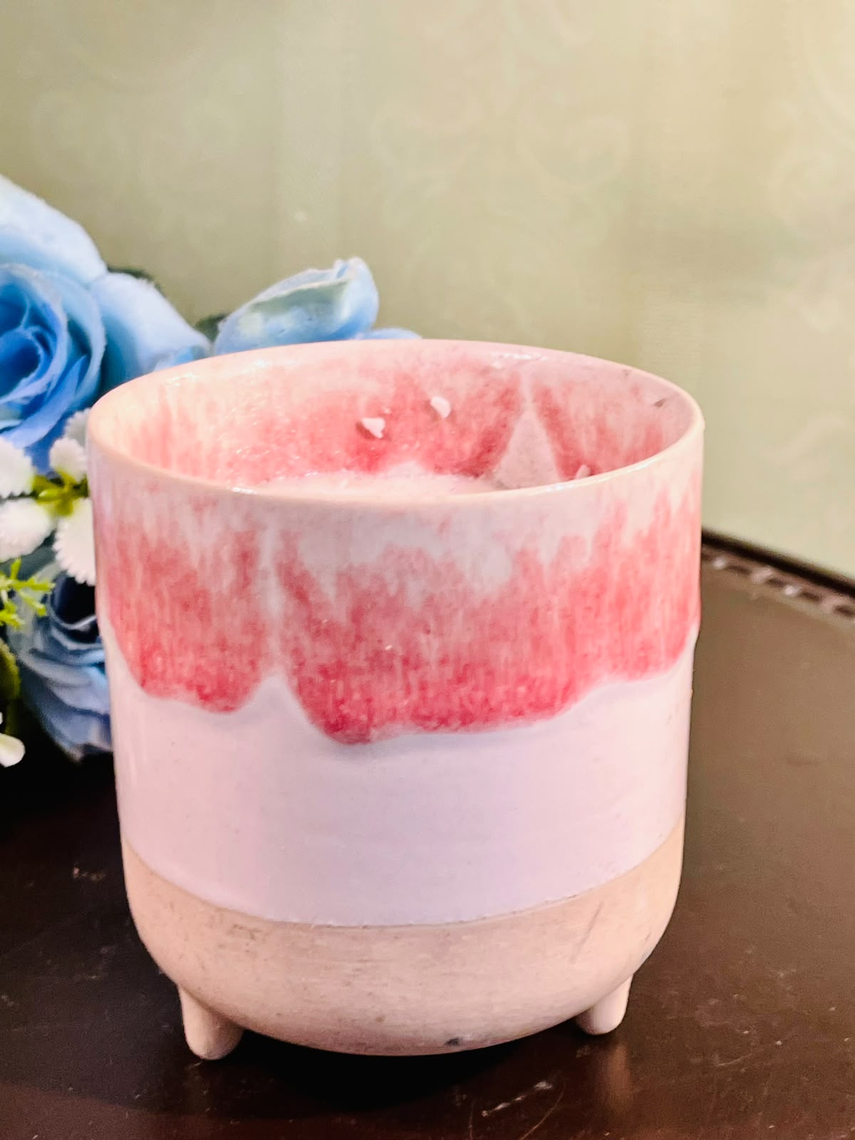 Pink Ombre Ceramic Scented Candle – 10cm