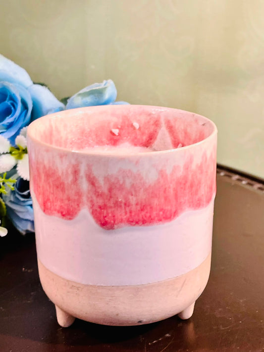 Pink Ombre Ceramic Scented Candle – 10cm