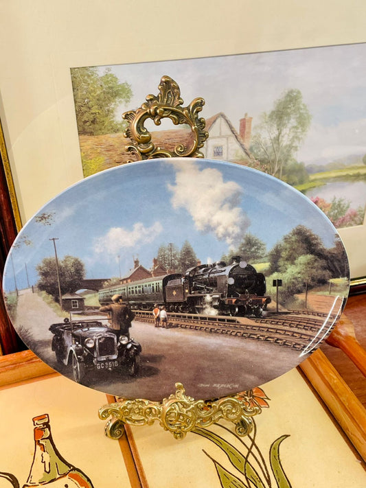 Vintage Railway Plate, Steam Train Decor, Collector Display Plate, Wall Hanging Plate, Don Breckon Art Plate, Transport Memorabilia, Cottagecore Decor, British Vintage Style, Countryside Wall Decor, Train Lovers Gift