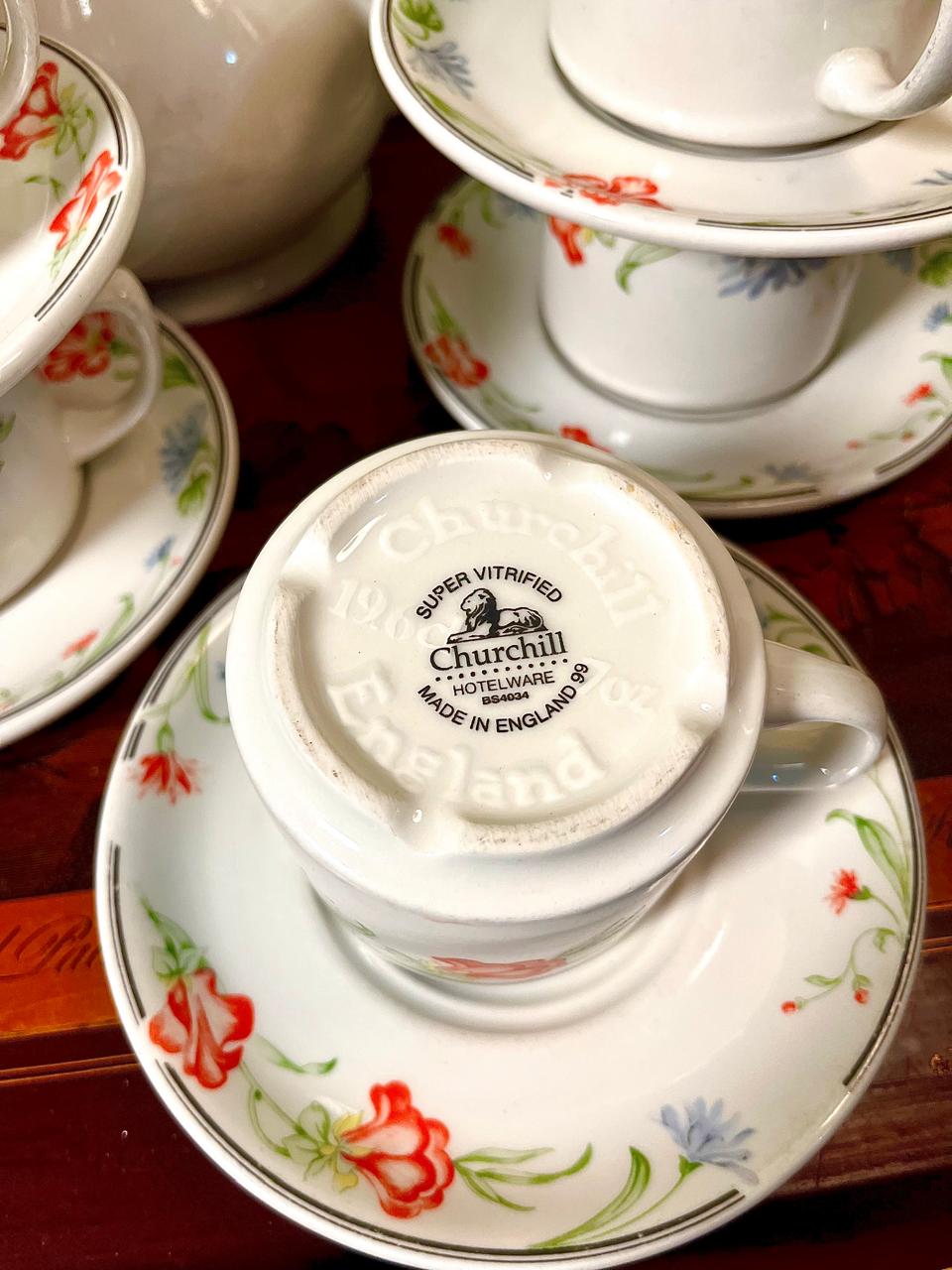 Churchill Floral Hotelware Tea Set | Made in England | 11 Pieces