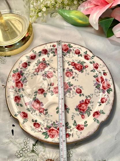 James Kent Pink Rose Floral Serving Plater  – 9 Inch