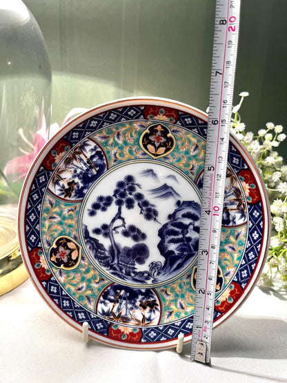 Japanese Scenic Floral Wall Plate – 17 cm