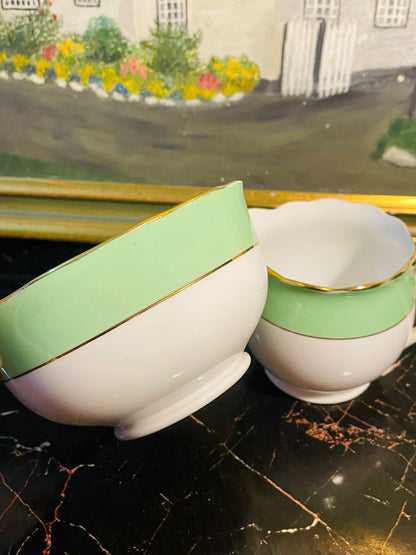 Vintage Royal Stafford Bone China Sugar Bowl & Creamer Set – England